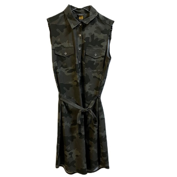 Eddie Bauer Women's Sleeveless Shirt Dress Green Camouflage XS - Picture 2 of 7